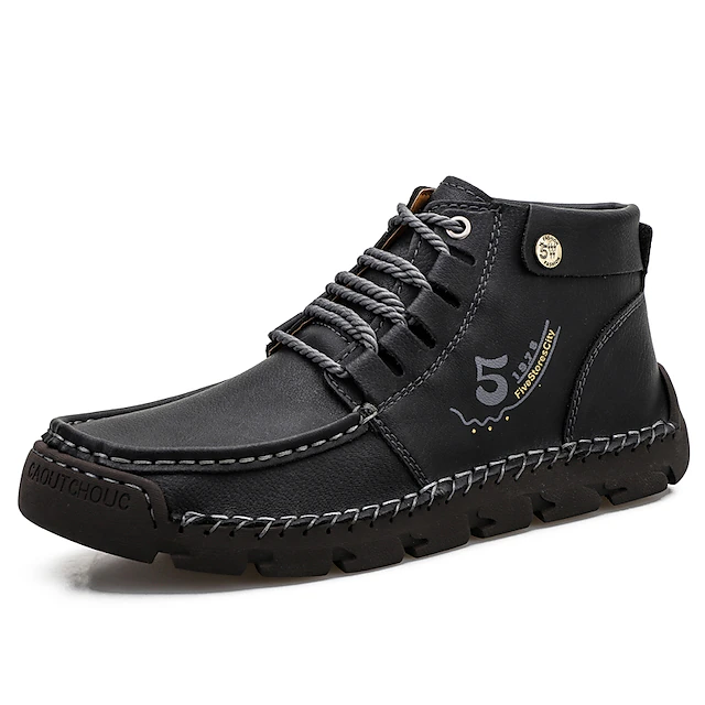 🔥Hot Selling🔥 Men's New High-Top Lace-Up Genuine Leather Soft-Soled Orthopedic Shoes