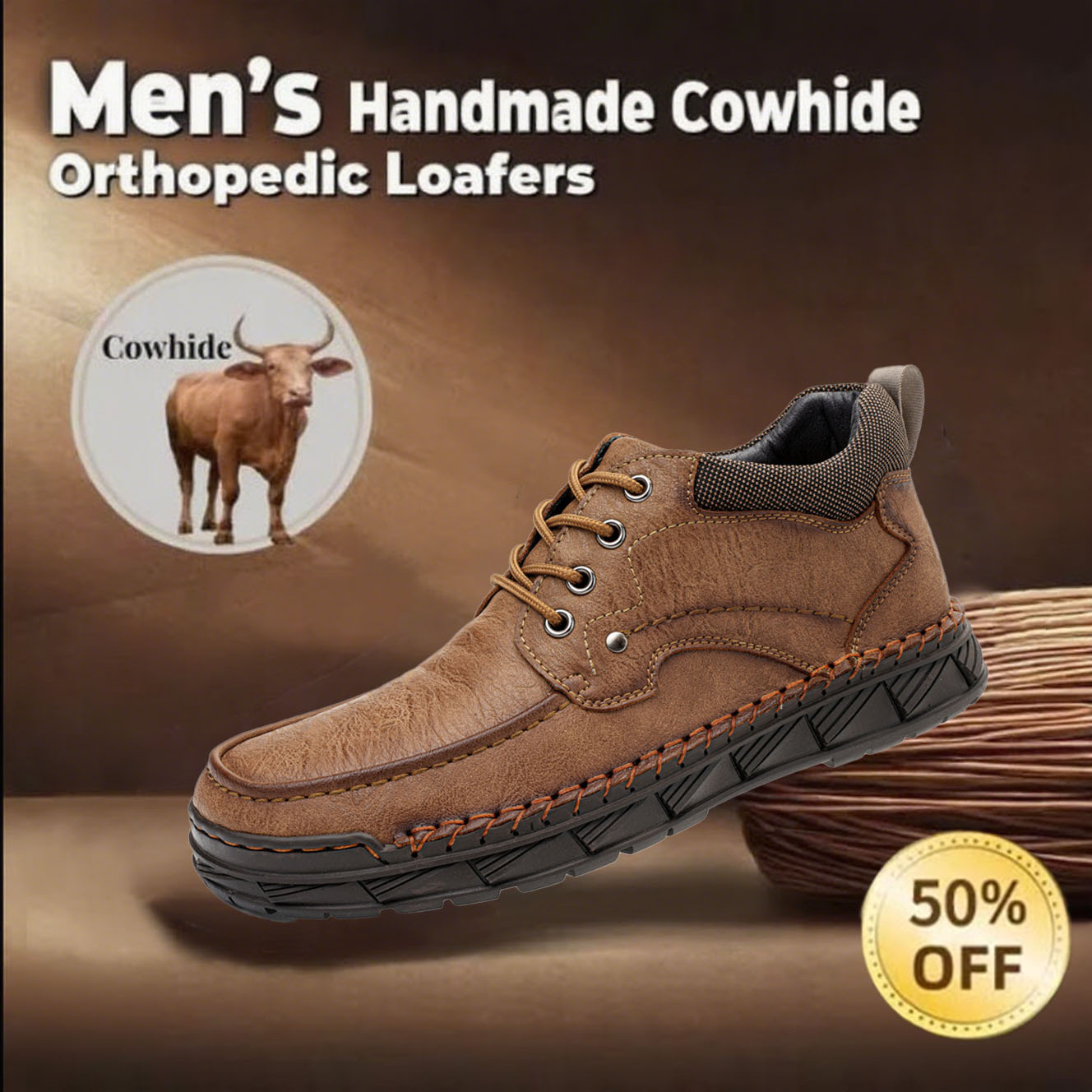 ⏰This Week 70% OFF🔥Casual leather arch support non-slip wear-resistant high-top loafers
