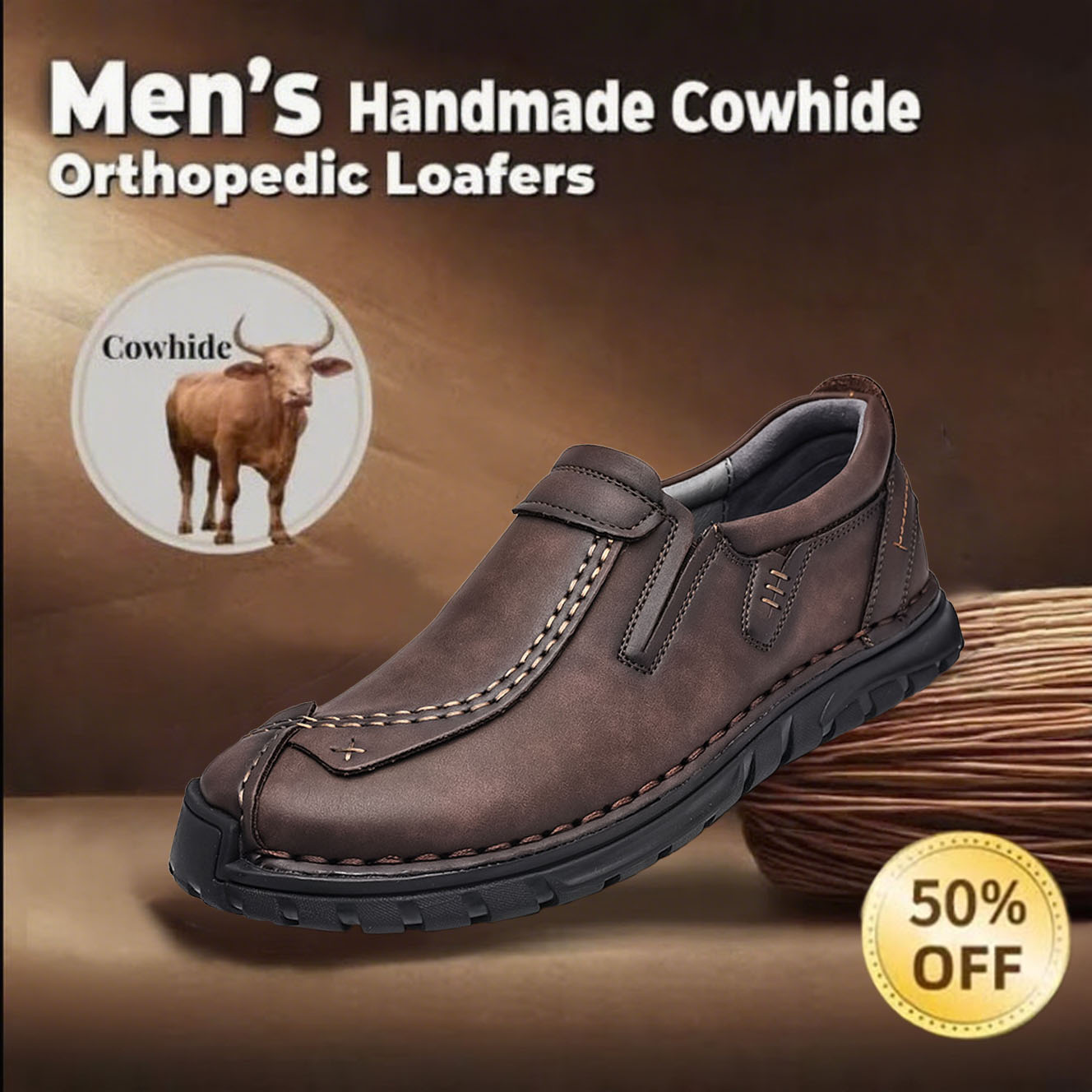 ⏱️ This Week 60% off -Newest Men's Orthopedic Leather Loafers