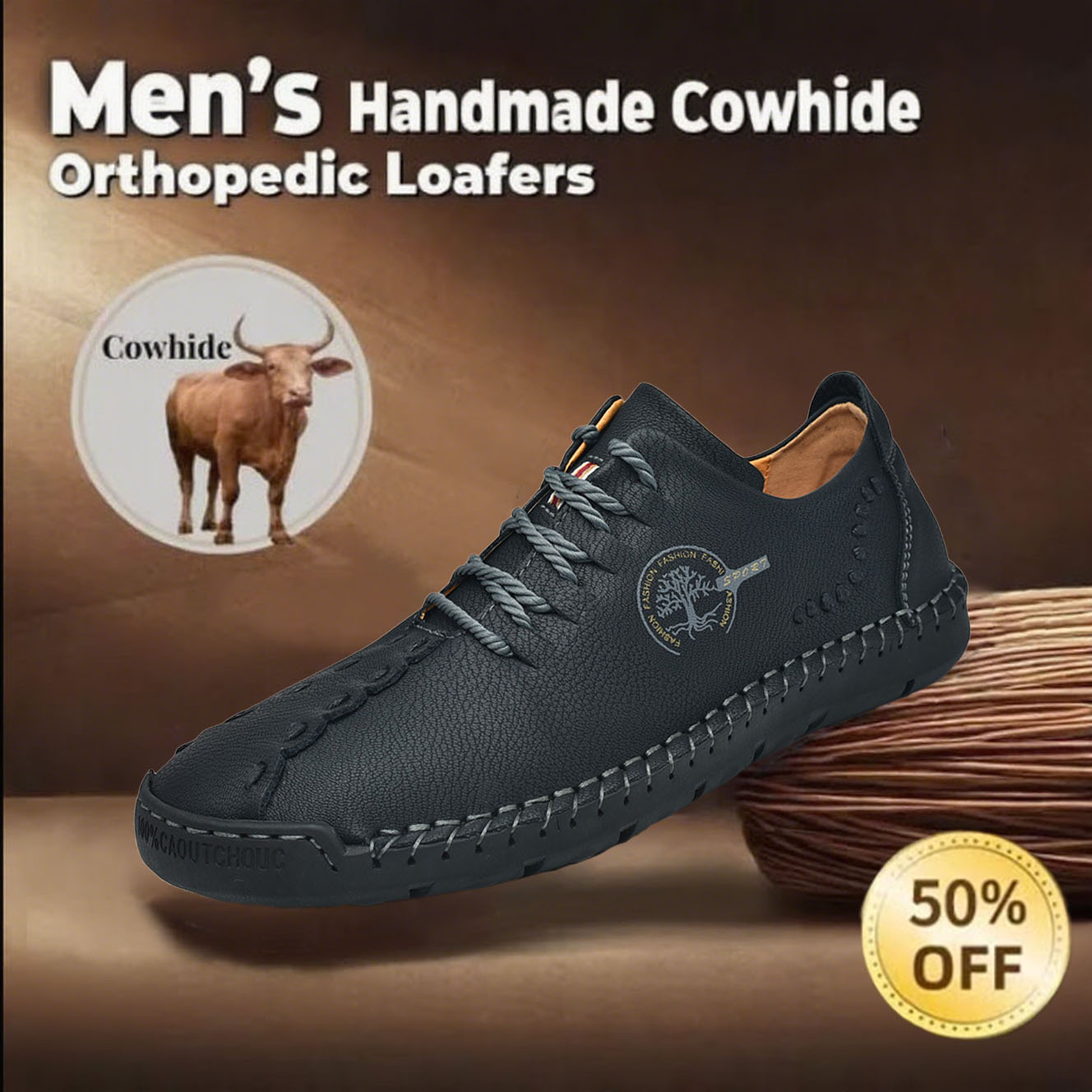 ⏰Final Day 70% OFF🔥Casual leather arch support non-slip wear-resistant high-top loafers