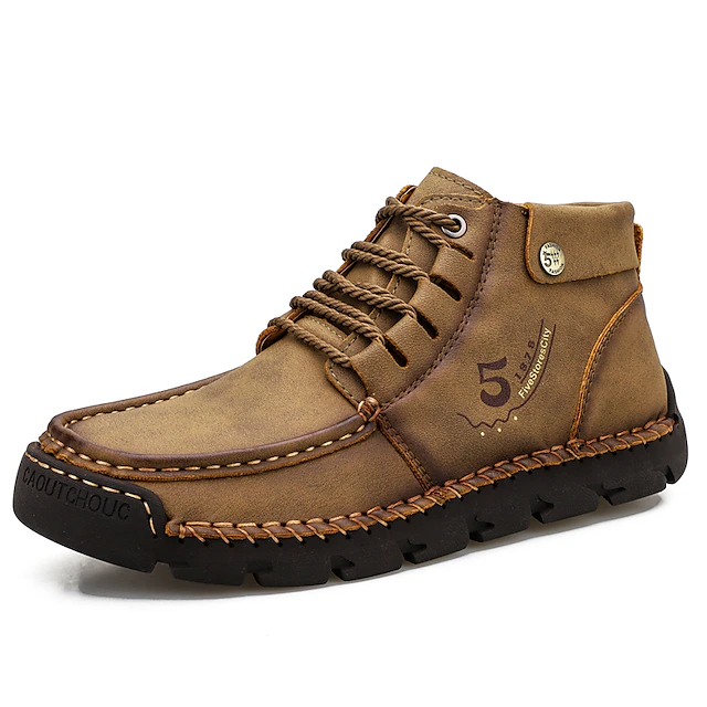 🔥Hot Selling🔥 Men's New High-Top Lace-Up Genuine Leather Soft-Soled Orthopedic Shoes