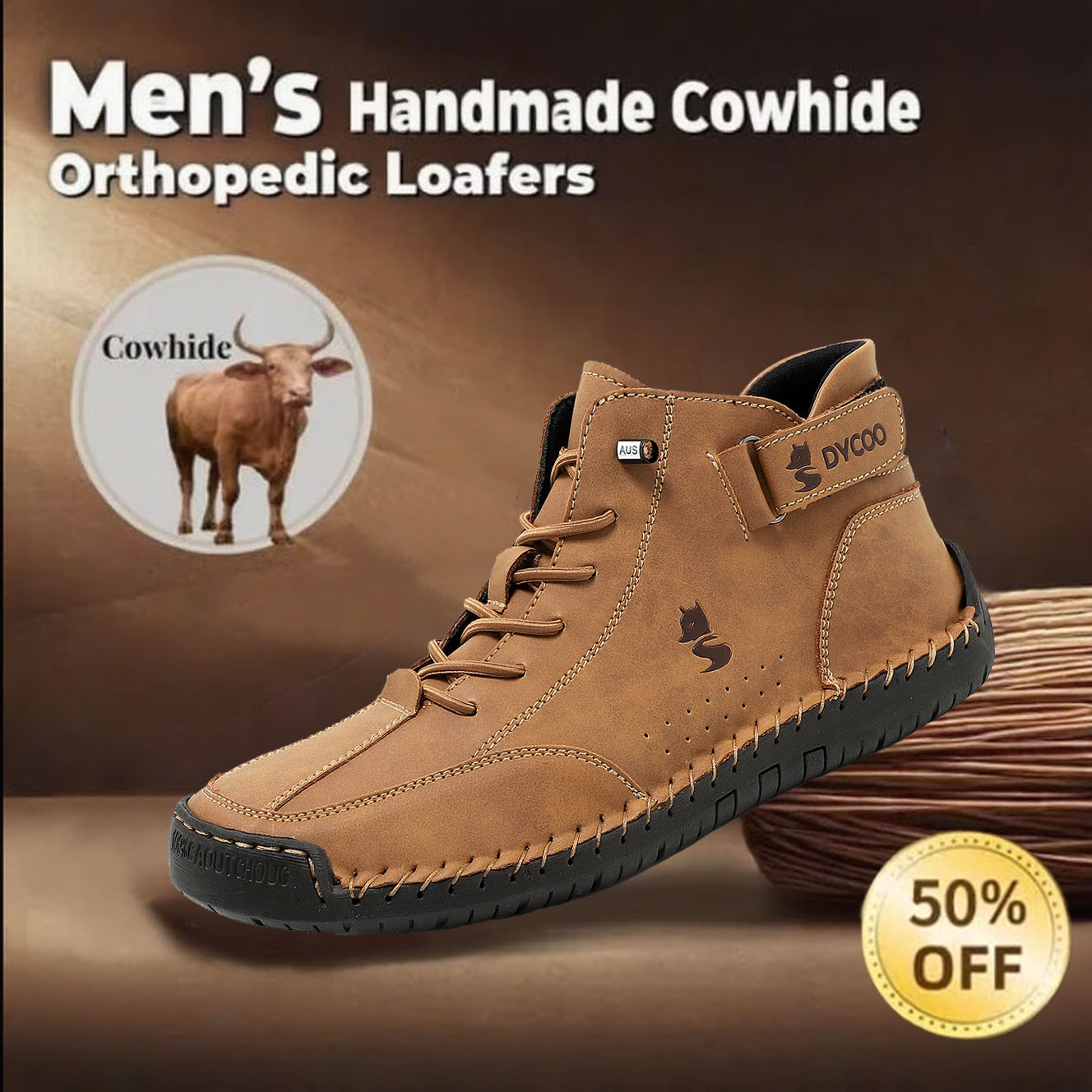Today 70% OFF🔥Casual leather arch support non-slip wear-resistant high-top loafers