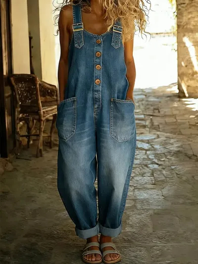 📦📦LAST DAY SAVE 49% ⏰Women's Casual Denim Jumpsuit With Adjustable Buckle