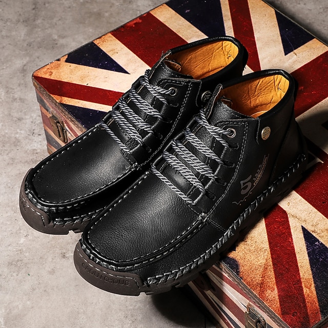 🔥Hot Selling🔥 Men's New High-Top Lace-Up Genuine Leather Soft-Soled Orthopedic Shoes