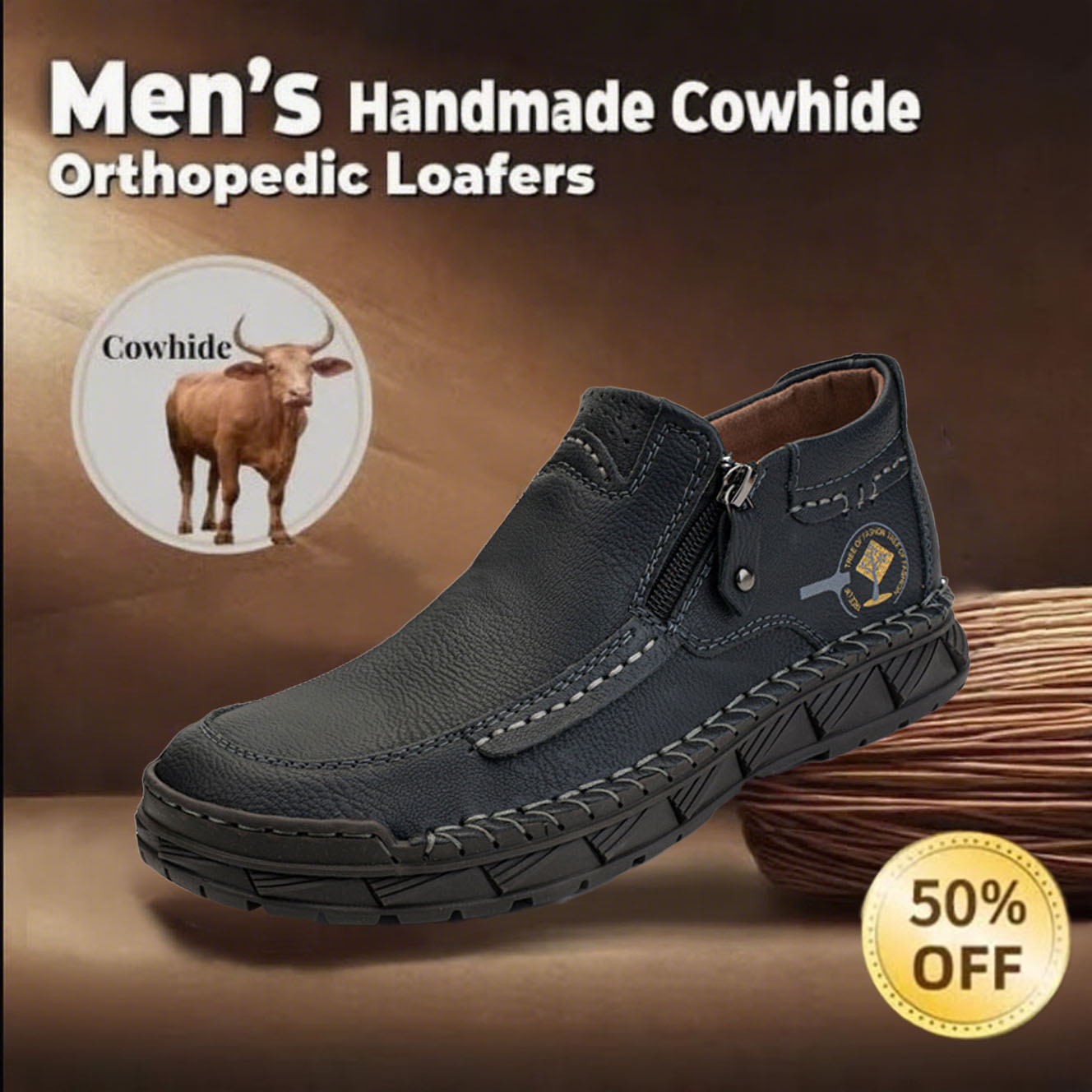 ⏱️ This Week 60% off -Newest Men's Orthopedic Leather Loafers