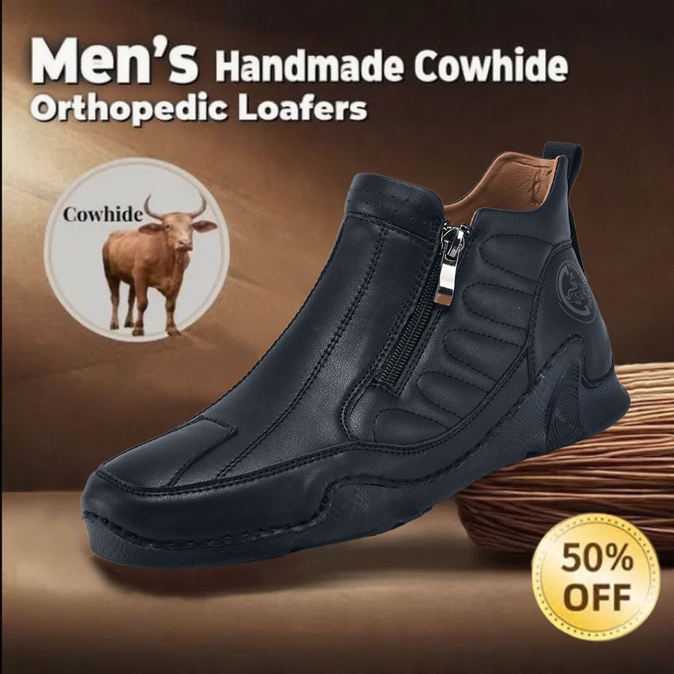 🔥Today 70% OFF🔥Casual leather arch support non-slip wear-resistant high-top Hiking Shoes