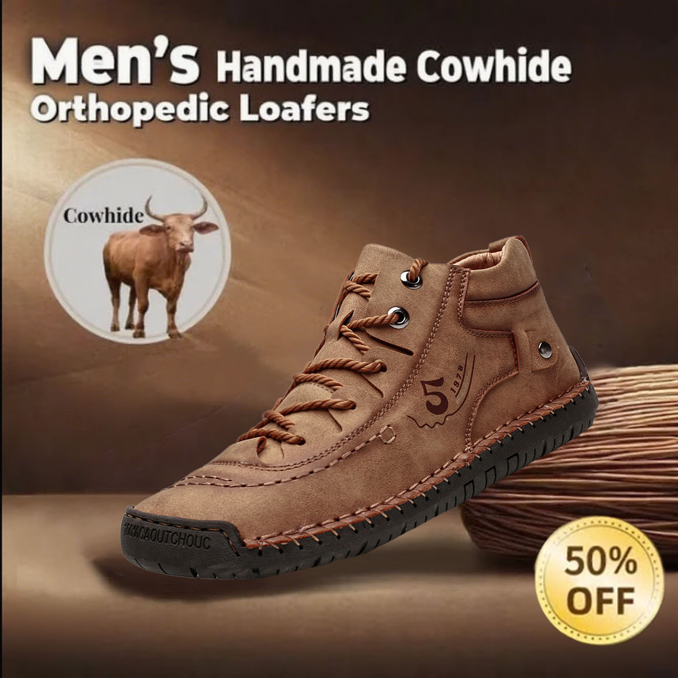 ⏰This Week 70% OFF🔥Casual leather arch support non-slip wear-resistant high-top loafers