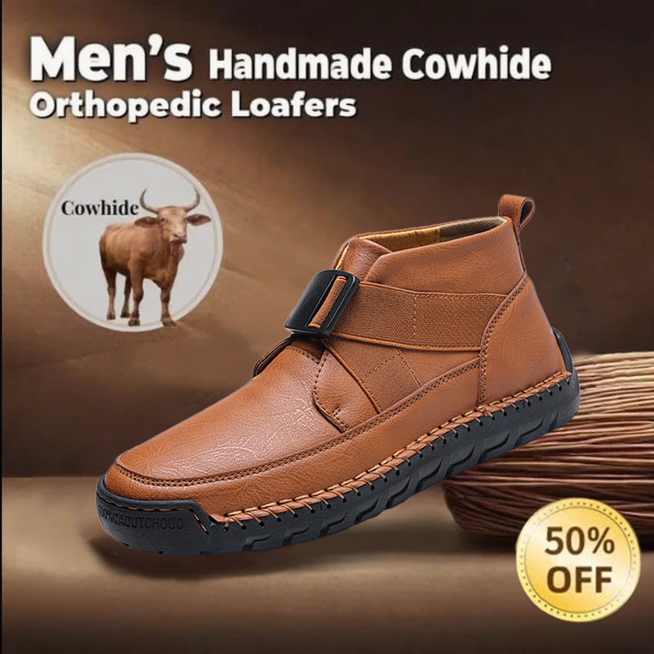 ⏰Final Day 70% OFF🔥Casual leather arch support non-slip wear-resistant high-top loafers