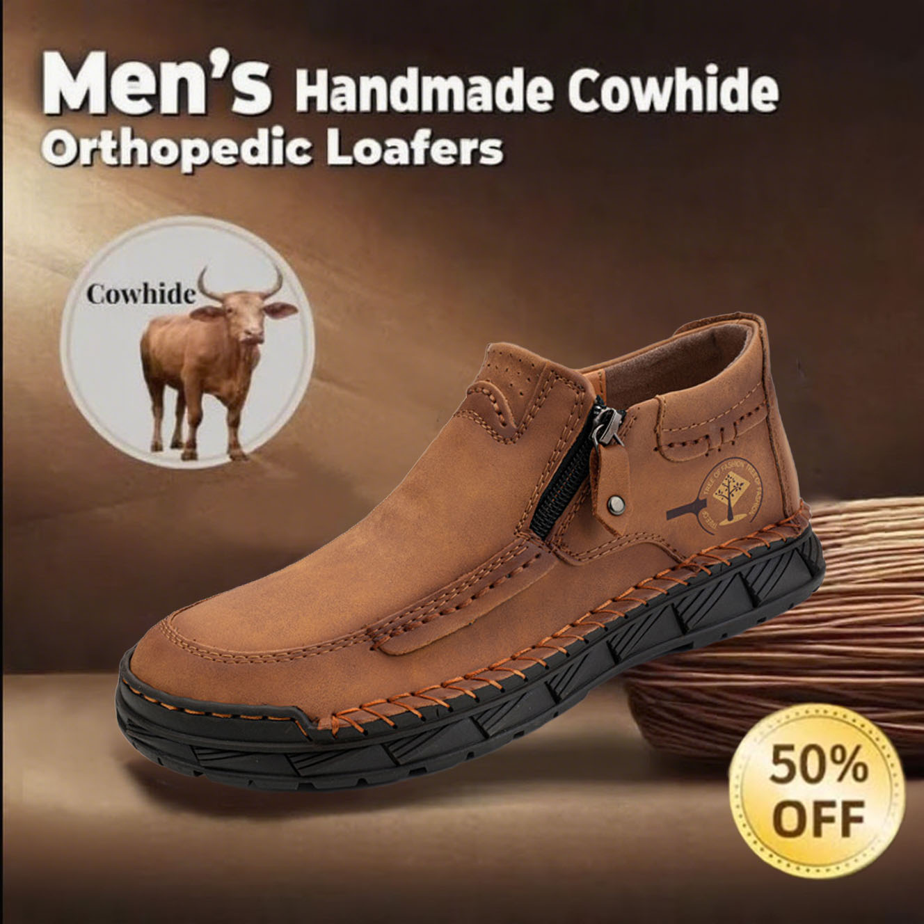 ⏱️ This Week 60% off -Newest Men's Orthopedic Leather Loafers