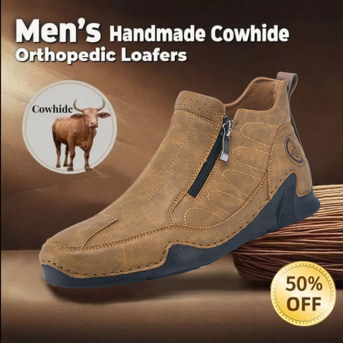 🔥Today 70% OFF🔥Casual leather arch support non-slip wear-resistant high-top Hiking Shoes