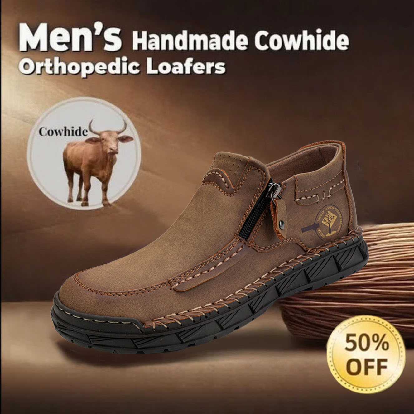 ⏱️ This Week 60% off -Newest Men's Orthopedic Leather Loafers