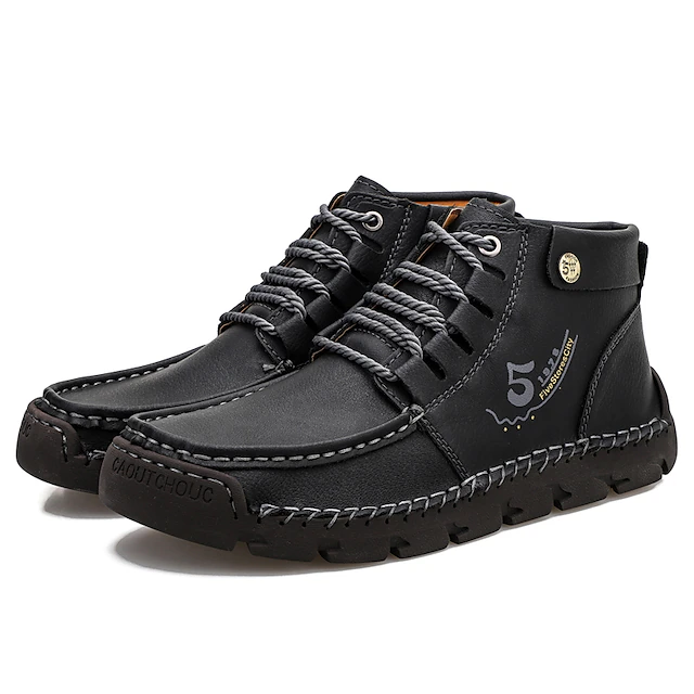 🔥Hot Selling🔥 Men's New High-Top Lace-Up Genuine Leather Soft-Soled Orthopedic Shoes