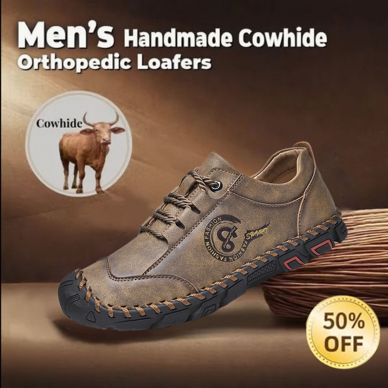 🔥 70% OFF Men's Arch Support & Breathable and Light & Non-Slip Shoes - Proven Plantar Fasciitis, Foot and Heel Pain Relief