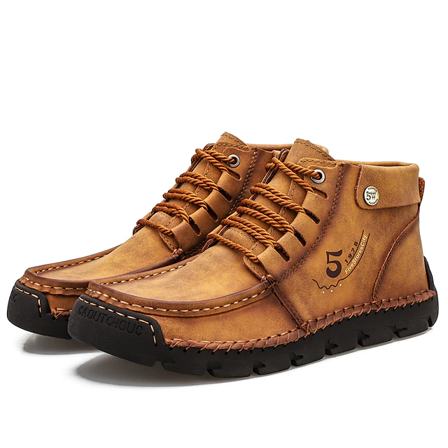 🔥Hot Selling🔥 Men's New High-Top Lace-Up Genuine Leather Soft-Soled Orthopedic Shoes