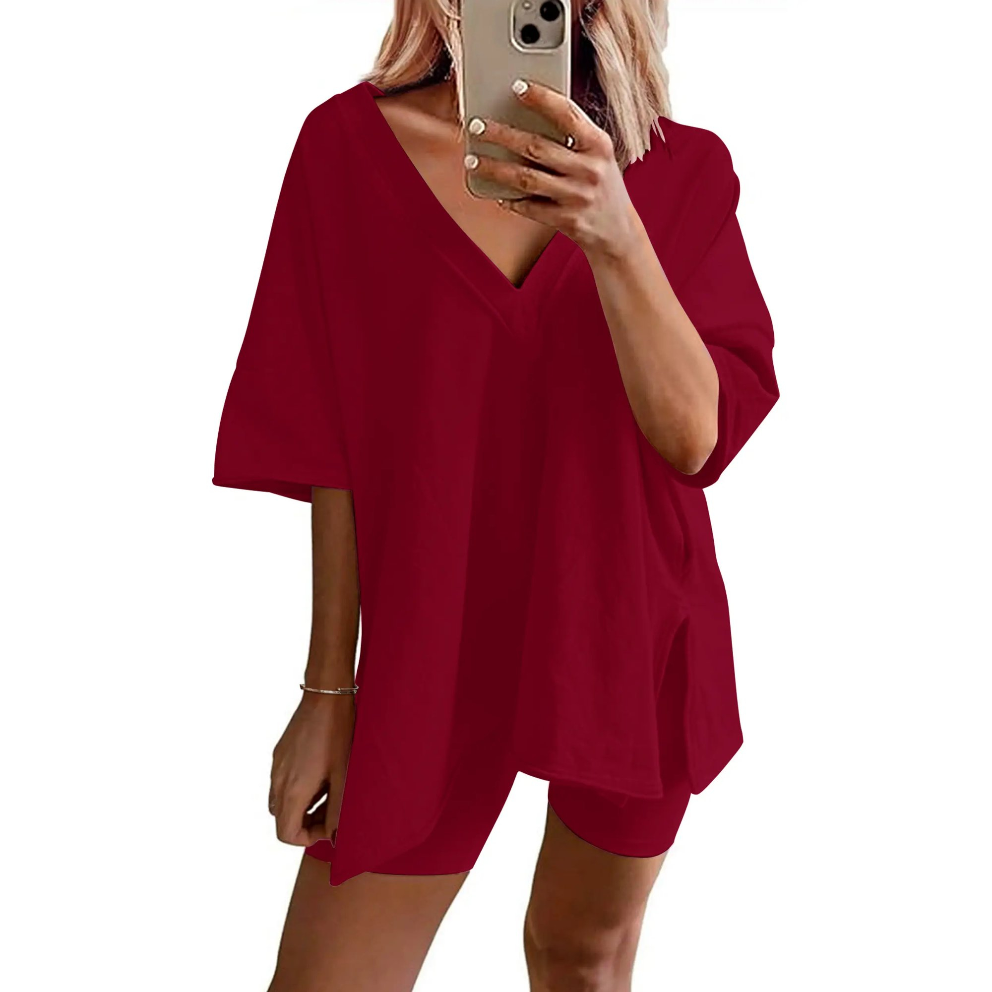 🌞 Women's Casual V-Neck Two-Piece Set for Summer