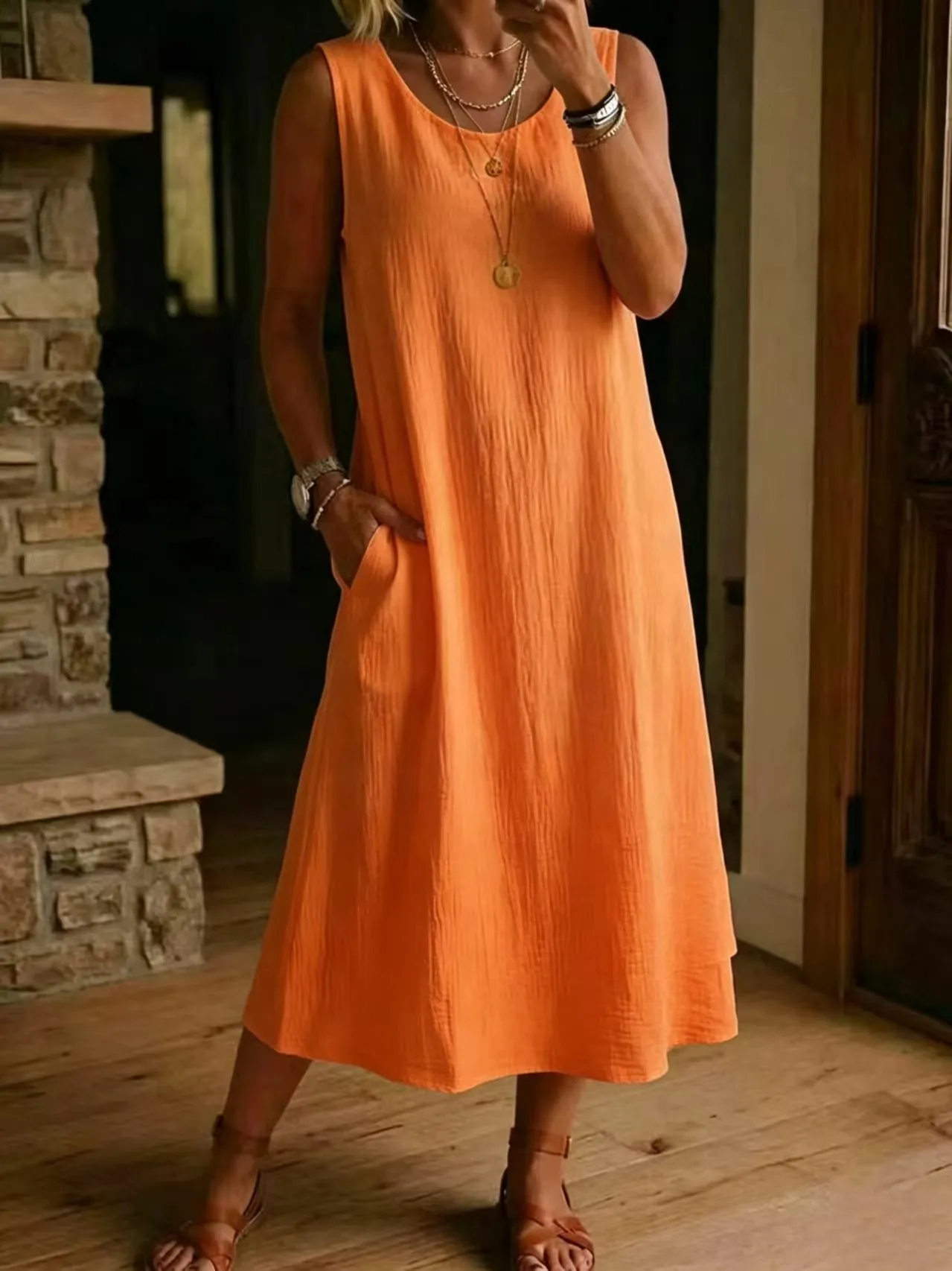 👗Women's multi-layered sleeveless summer dress☁️