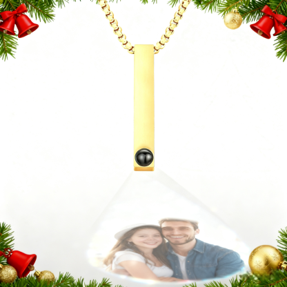 Photo Projection 3D Bar Necklace Vertical Bar Necklace Gifts For Father