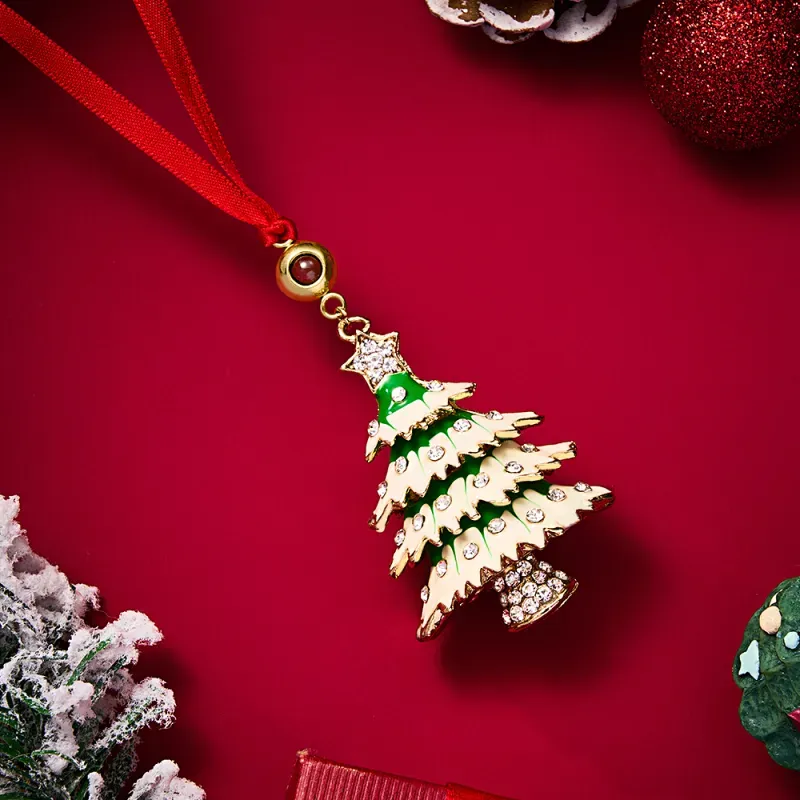 Personalized Photo Projection Ornaments Diamond Hollow Christmas Tree Photo Ornaments Best Gifts for