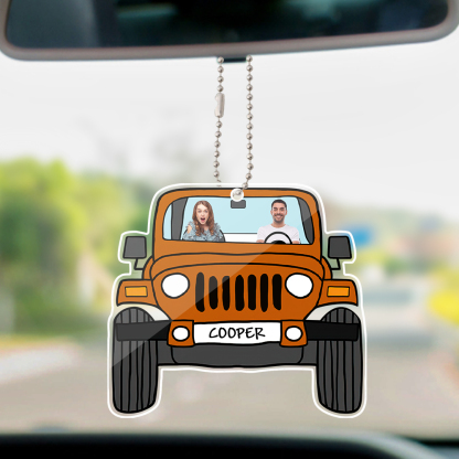 Personalized Off Road Car Photos Hanging Ornament Double Sided