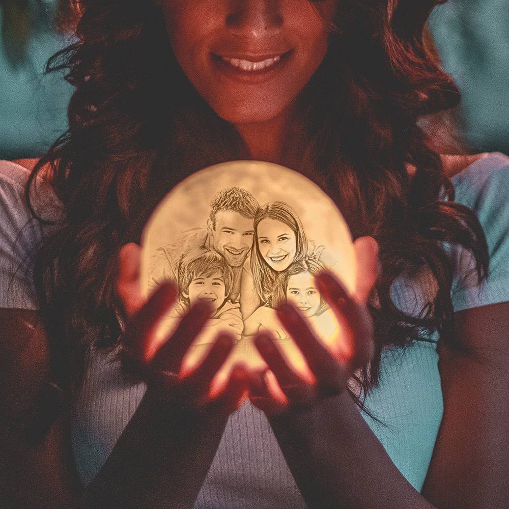 Custom 3D Printed Photo Lunar Light Moon Lamp Perfect Christmas Gift for Family