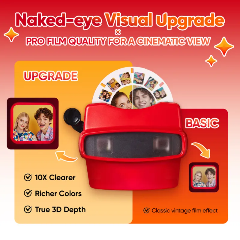 Custom 3D Viewfinder and Reel 10x Ultra-Clear 3D Upgraded Version Personalized Christmas Gifts Text and Photo Viewer with Your Own Photos