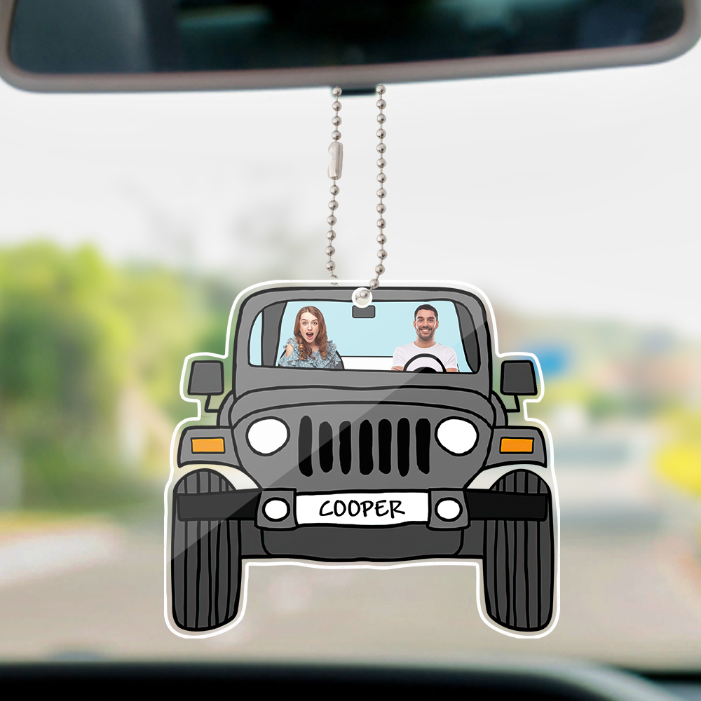 Personalized Off Road Car Photos Hanging Ornament Double Sided
