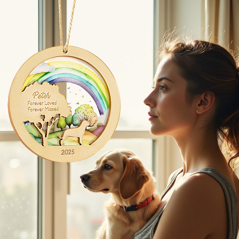 Personalized Rainbow Bridge Pet Ornament Memorial Pet Loss Gift for Pet Lovers