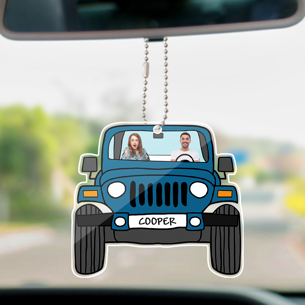 Personalized Off Road Car Photos Hanging Ornament Double Sided