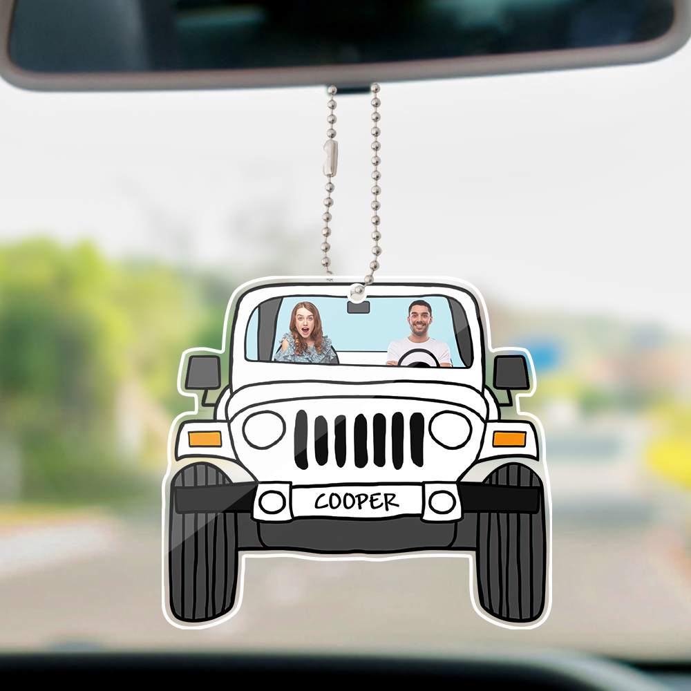 Personalized Off Road Car Photos Hanging Ornament Double Sided