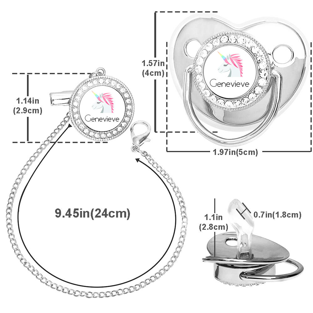 Custom Name Unicorn Baby Pacifier & Clip Set – Personalized Newborn Gift