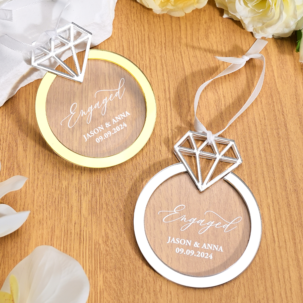 Personalized Engagement Ornament with Name Engaged Ornament Gift for Couple