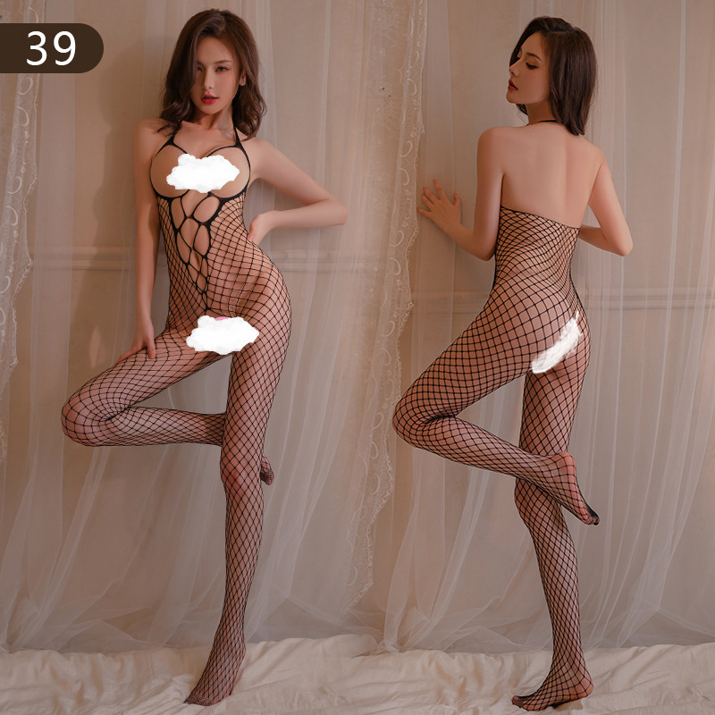 Womens Fishnet Bodystocking Crotchless Bodysuit Sexy Tights Soft Nightwear Lingerie