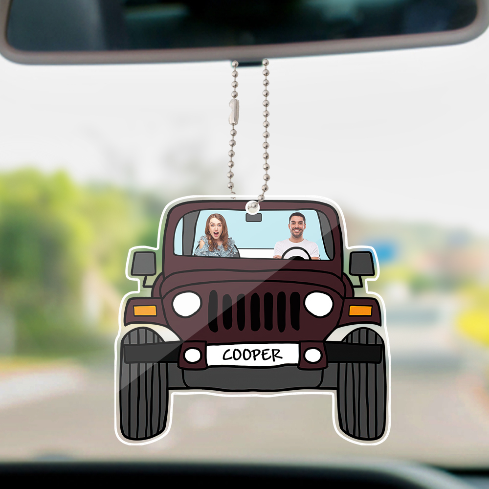 Personalized Off Road Car Photos Hanging Ornament Double Sided