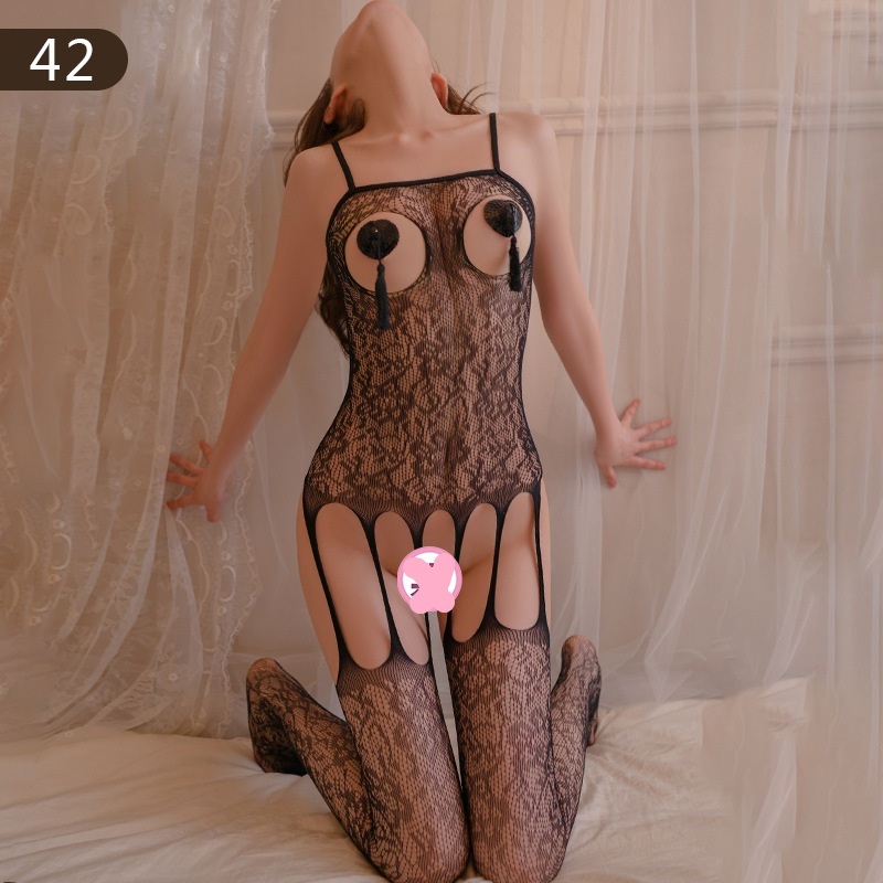 Womens Fishnet Bodystocking Crotchless Bodysuit Sexy Tights Soft Nightwear Lingerie