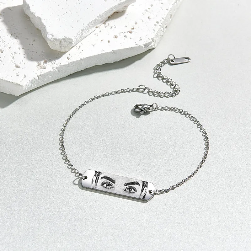 Custom Photo Bracelet Eyes Bracelet Bar Bracelet Gifts for Her