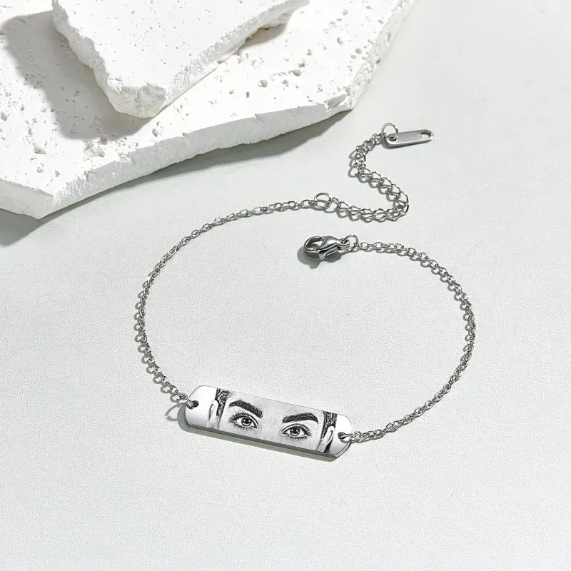 Custom Photo Bracelet Eyes Bracelet Bar Bracelet Gifts for Her