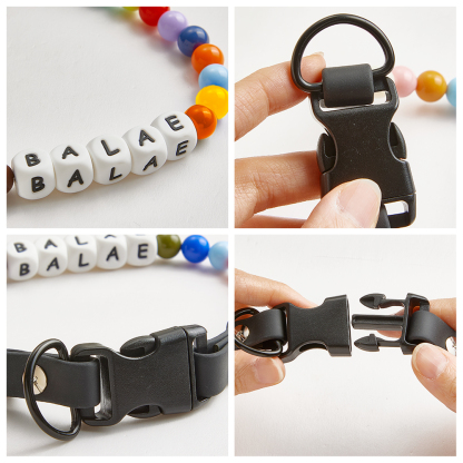 Custom Name Colorful Pet Beaded Collars – Personalized Gift for Pet Lovers Perfect for International Dog Day