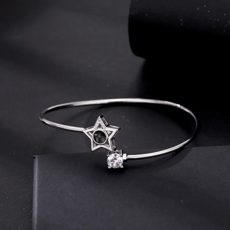 Custom Projection Bracelet Personalized Photo Bracelet Heart Jewelry Gift for Her