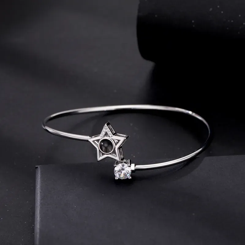 Custom Projection Bracelet Personalized Photo Bracelet Heart Jewelry Gift for Her