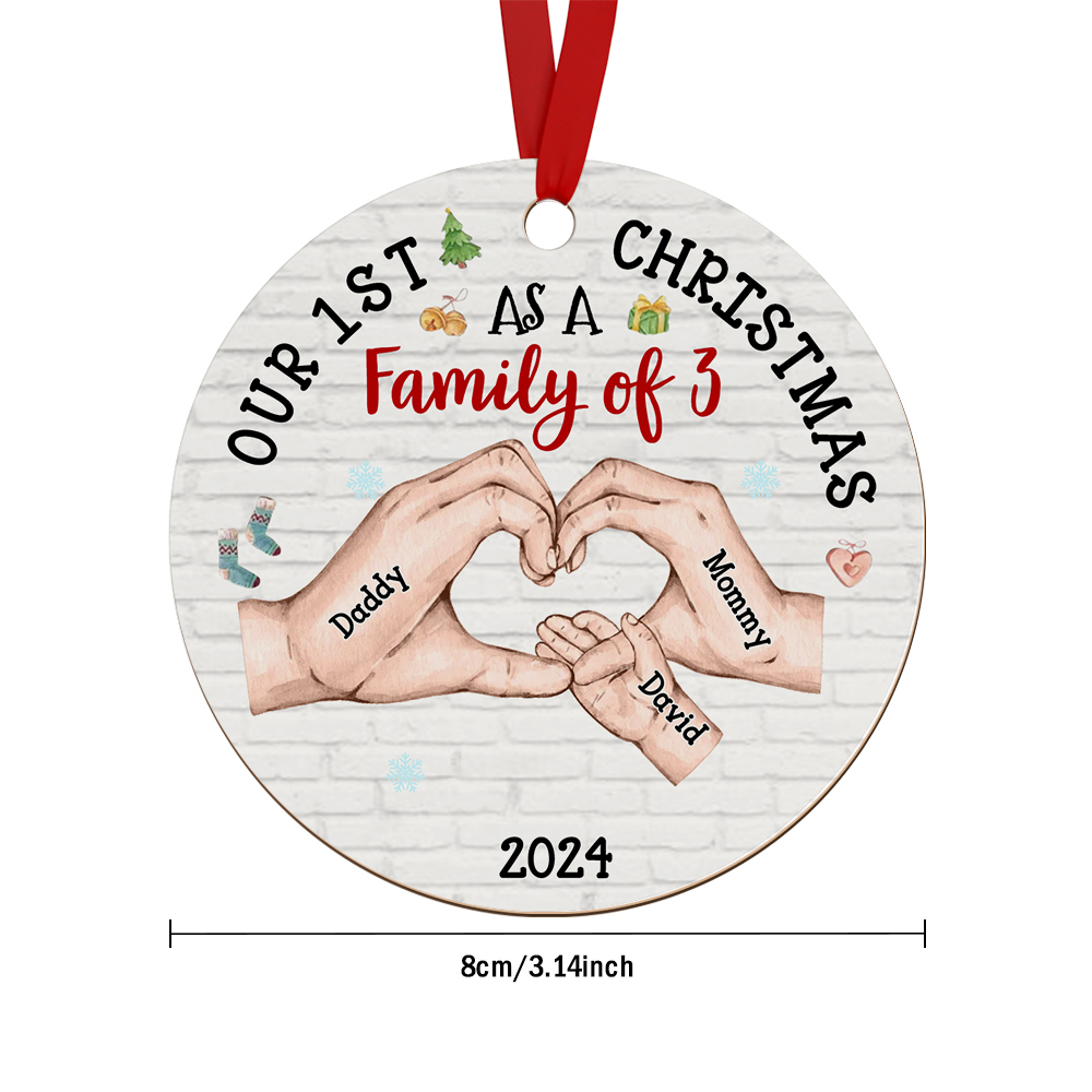 Personalized Baby's First Christmas As A Family Ornament Christmas Tree Decoration for Christmas Gifts