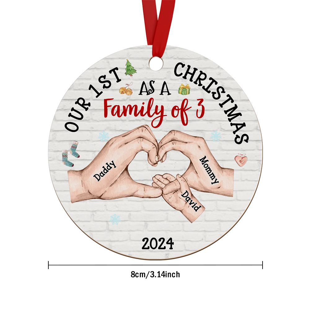 Personalized Baby's First Christmas As A Family Ornament Christmas Tree Decoration for Christmas Gifts