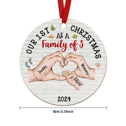 Personalized Baby's First Christmas As A Family Ornament Christmas Tree Decoration for Christmas Gifts