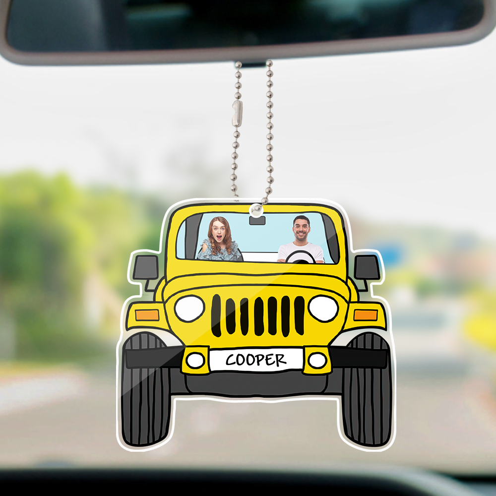 Personalized Off Road Car Photos Hanging Ornament Double Sided