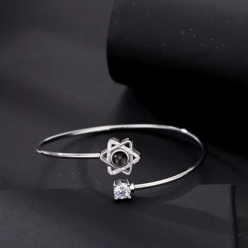 Custom Projection Bracelet Personalized Photo Bracelet Heart Jewelry Gift for Her