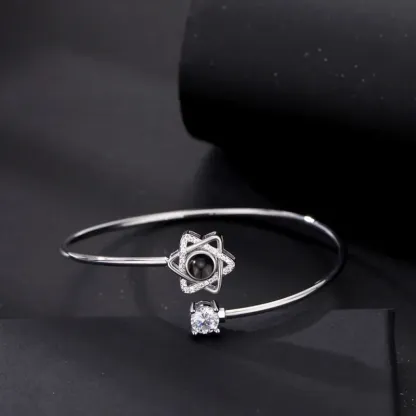 Custom Projection Bracelet Personalized Photo Bracelet Heart Jewelry Gift for Her