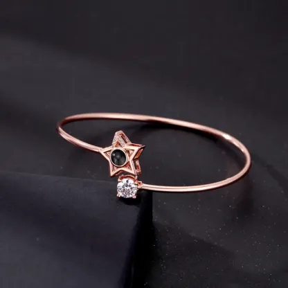 Custom Projection Bracelet Personalized Photo Bracelet Heart Jewelry Gift for Her