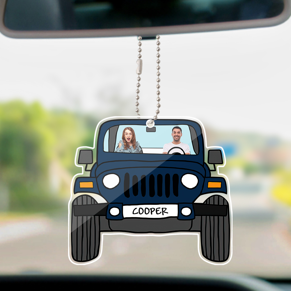 Personalized Off Road Car Photos Hanging Ornament Double Sided