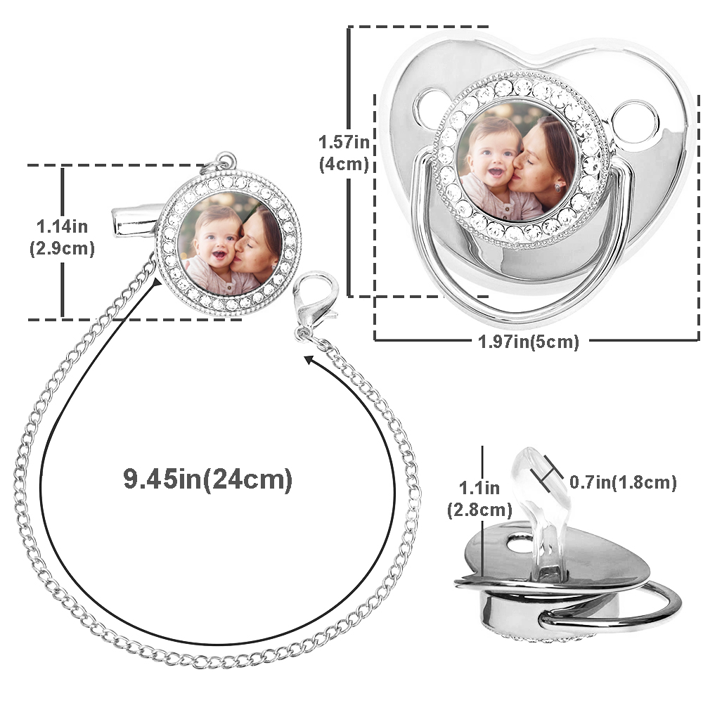 Custom Photo Baby Pacifier & Clip Set – Personalized Newborn Gift