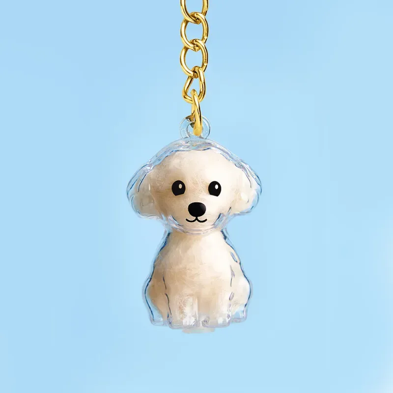 Dog Hair Collector Keychain Bag Charm Memorial Storage Box without Text Sentimental Perfect for Storing Pet Hair Gift for Dog Lovers