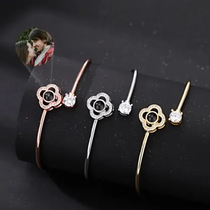 Custom Projection Bracelet Personalized Photo Bracelet Heart Jewelry Gift for Her